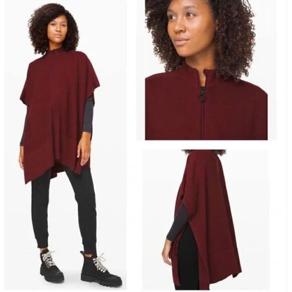 Lululemon Call Me Cozy Wrap In Heathered Deep Rouge ONE SIZE NWOT - Picture 2 of 7